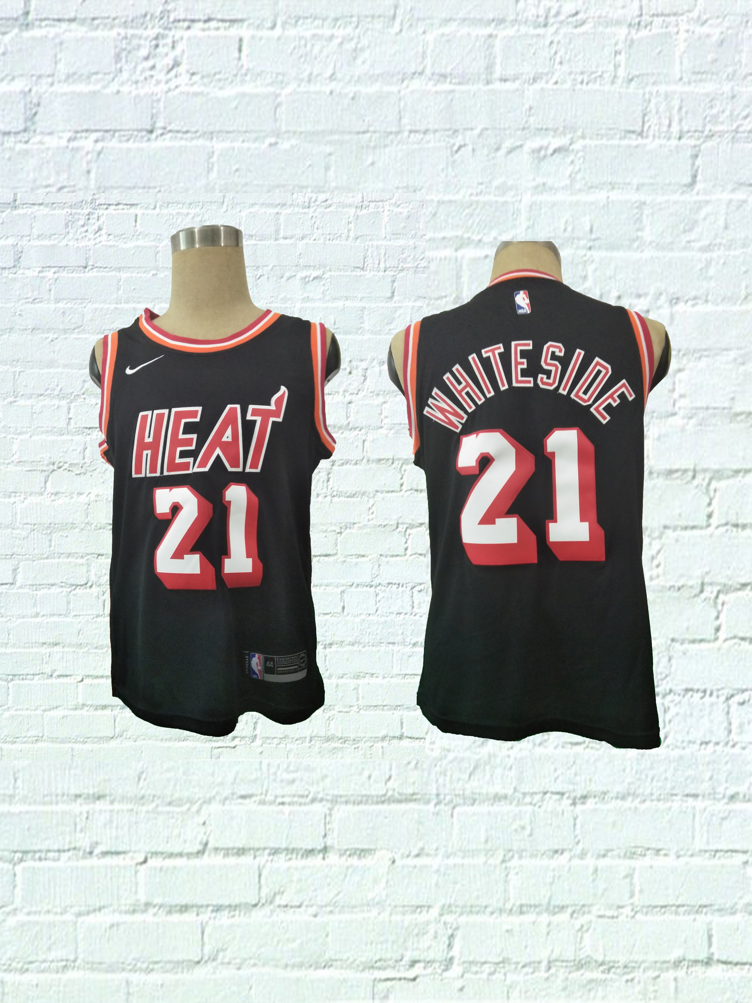 2018 Men Miami Heat #21 Whiteside Black Game Nike throwback NBA Jerseys->miami heat->NBA Jersey